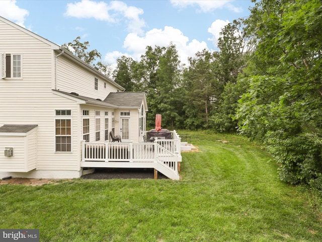 9499 Ballagan Ct, Bristow, VA 20136 - view of green lawn featuring a wooden deck
