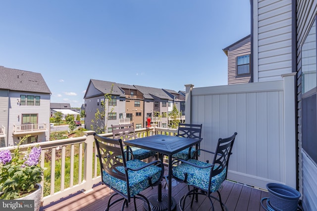 deck featuring a residential view