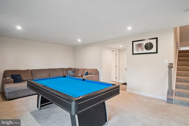 1724 Atlas Dr, Frederick, MD 21702 - game room featuring light colored carpet, recessed lighting, and baseboards