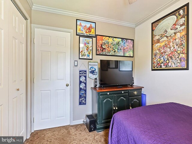 201 Hunter Ln, North Wales, PA 19454 - carpeted bedroom featuring crown molding and baseboards