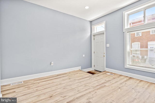 818 N Rose St, Baltimore, MD 21205 - foyer entrance with baseboards, wood finished floors, and recessed lighting