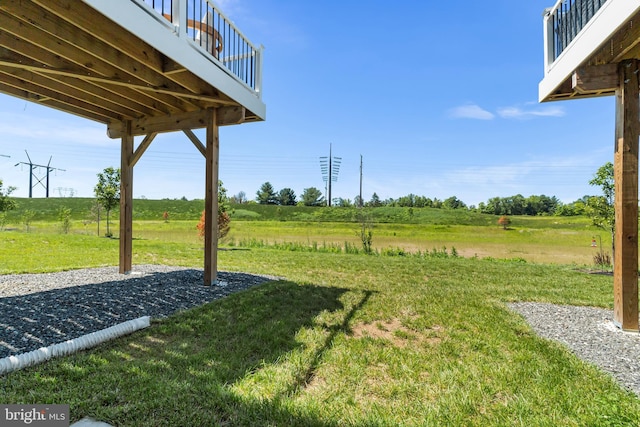 65 Tamarack Cir, Eagleville, PA 19403 - view of green lawn with a balcony, a view of countryside, and a patio