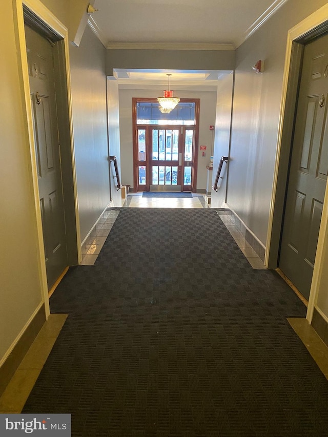 1858 California St NW Unit 33, Washington, DC 20009 - corridor with crown molding and dark carpet