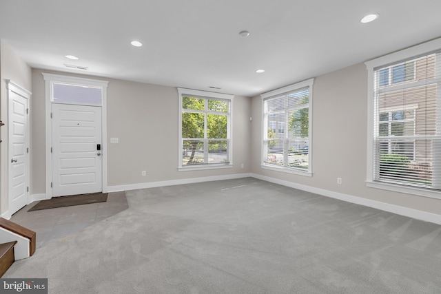 42645 Aden Ter, Ashburn, VA 20148 - tiled foyer entrance featuring carpet flooring, baseboards, and recessed lighting