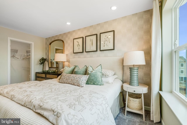 311 Sandy Bottom Cir Lot 127Quincy, Ranson, WV 25438 - bedroom with wallpapered walls, carpet floors, a spacious closet, recessed lighting, and a closet