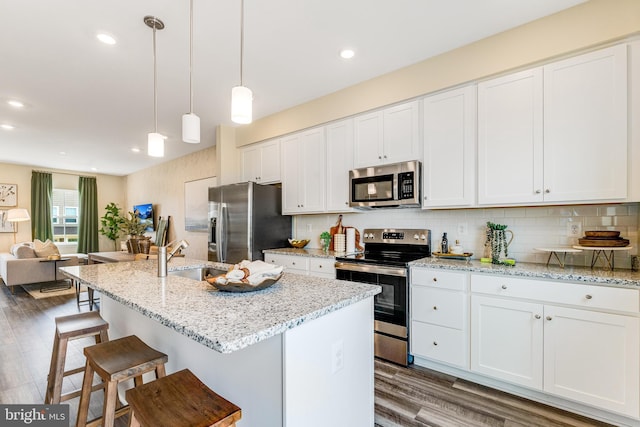 311 Sandy Bottom Cir Lot 127Quincy, Ranson, WV 25438 - kitchen featuring appliances with stainless steel finishes, a sink, dark wood-type flooring, white cabinetry, and recessed lighting