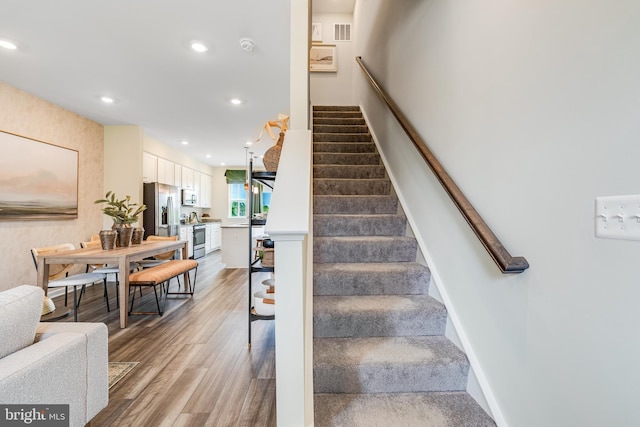311 Sandy Bottom Cir Lot 127Quincy, Ranson, WV 25438 - staircase featuring wood finished floors, recessed lighting, and baseboards