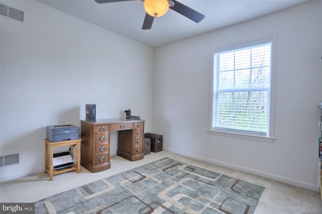 113 Westpoint Dr, Carlisle, PA 17013 - carpeted home office featuring healthy amount of natural light, ceiling fan, and baseboards