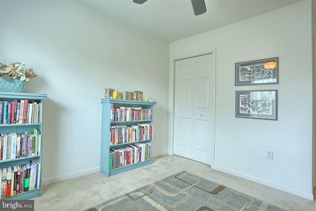 113 Westpoint Dr, Carlisle, PA 17013 - living area featuring carpet floors, ceiling fan, and baseboards