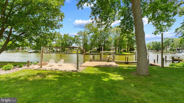 632 Towne Center Dr, Joppa, MD 21085 - water view featuring a boat dock
