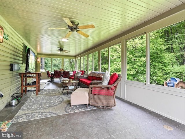 3622 Pricetown Rd, Fleetwood, PA 19522 - sunroom / solarium with outdoor dining space and a ceiling fan