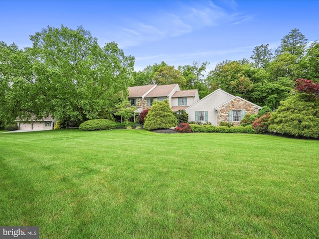 3622 Pricetown Rd, Fleetwood, PA 19522 - view of front facade with stone siding and a front yard