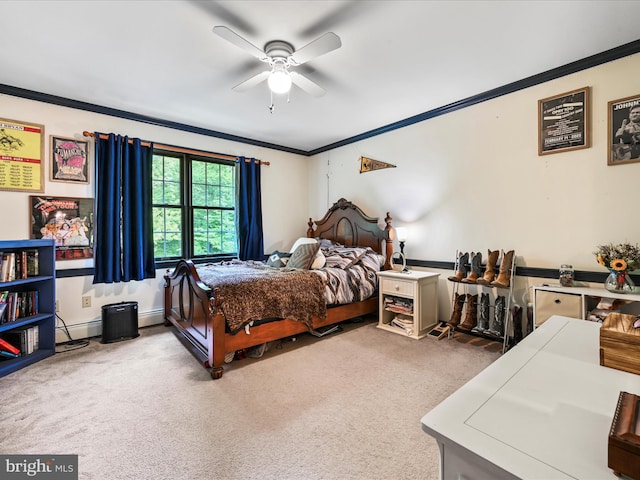 3622 Pricetown Rd, Fleetwood, PA 19522 - bedroom featuring ornamental molding, carpet, and a ceiling fan