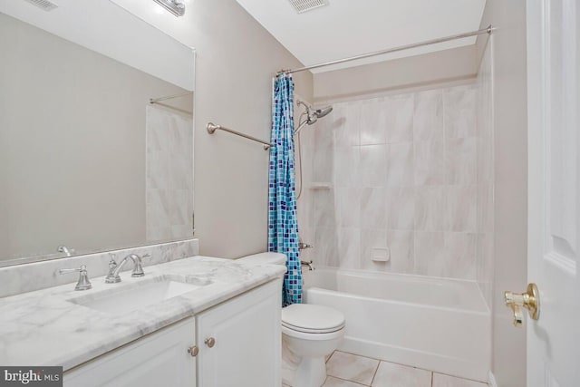 5257 Ferry Branch Ln, Lothian, MD 20711 - full bath with toilet, vanity, tile patterned floors, and shower / bath combo with shower curtain