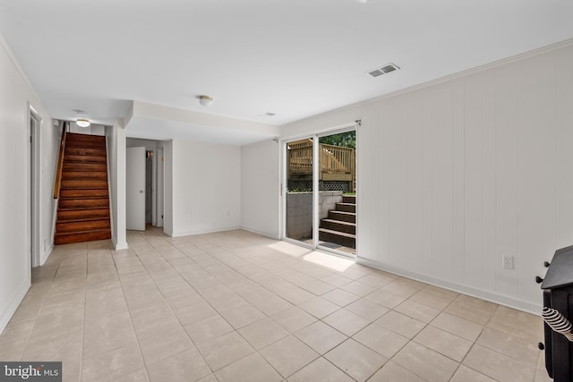 807 Fulton Pl, Woodbridge, VA 22191 - unfurnished room featuring stairs, baseboards, and light tile patterned floors