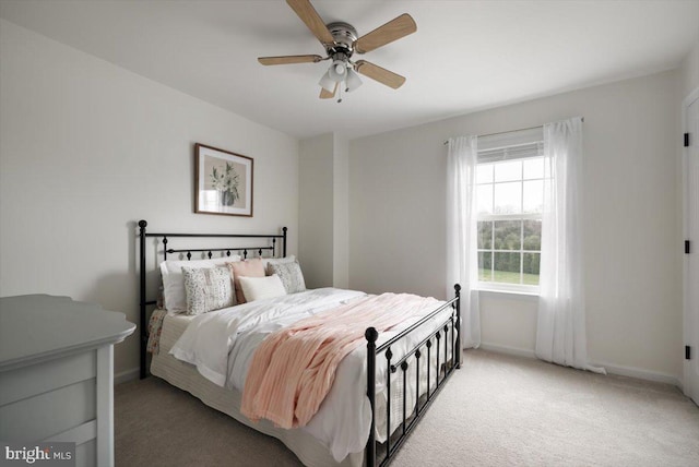 47 Orleans Dr, Shepherdstown, WV 25443 - bedroom with light colored carpet, baseboards, and a ceiling fan