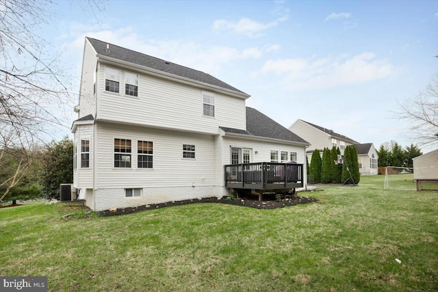 47 Orleans Dr, Shepherdstown, WV 25443 - back of property with a wooden deck and cooling unit