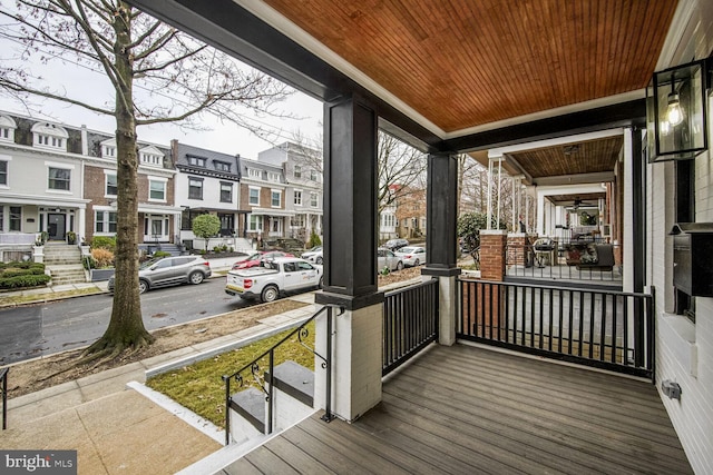 porch with a residential view