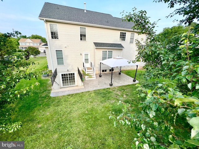 126 Greenway St, Fredericksburg, VA 22405 - rear view of property with a patio, a lawn, and entry steps