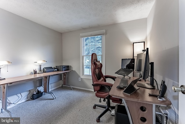 7414 Golden Horseshoe Ct, Springfield, VA 22153 - office area featuring carpet floors and a textured ceiling