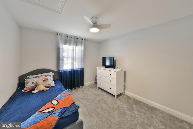 100 Shenandoah Rd, Cinnaminson, NJ 08077 - bedroom featuring light colored carpet, ceiling fan, and baseboards