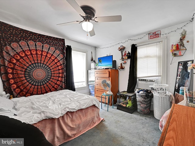 328 W 2nd St, Birdsboro, PA 19508 - bedroom featuring cooling unit, carpet floors, and a ceiling fan