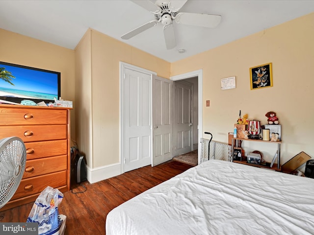 328 W 2nd St, Birdsboro, PA 19508 - bedroom with wood finished floors, baseboards, a ceiling fan, and a closet