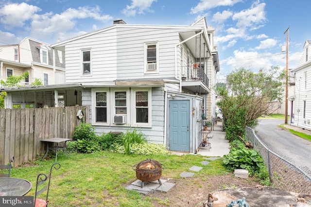 135 Lucknow Rd, Harrisburg, PA 17110 - view of front of house featuring an outdoor fire pit and cooling unit