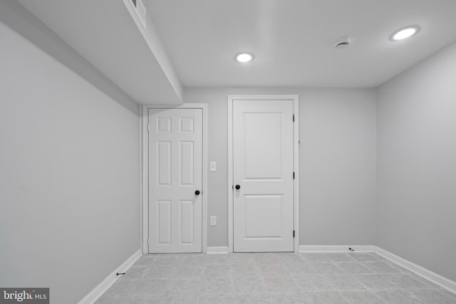 510 N Glover St, Baltimore, MD 21205 - unfurnished bedroom featuring baseboards, recessed lighting, and light tile patterned floors
