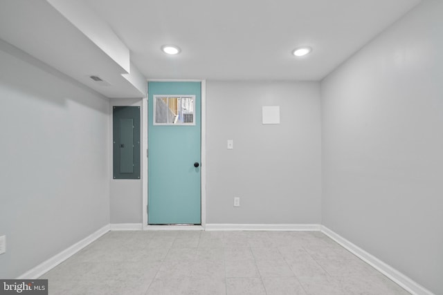 510 N Glover St, Baltimore, MD 21205 - empty room featuring electric panel, baseboards, and recessed lighting