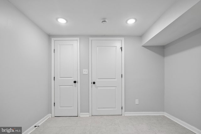 510 N Glover St, Baltimore, MD 21205 - basement featuring baseboards, recessed lighting, and tile patterned flooring