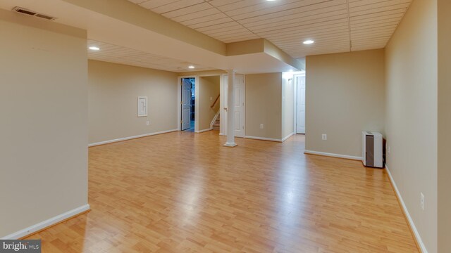 1451 Apple, Saint Leonard, MD 20685 - spare room featuring light wood-style floors, recessed lighting, baseboards, and stairway