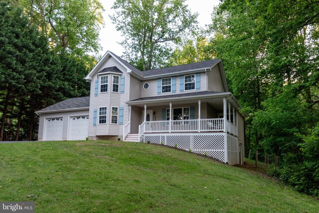 1451 Apple, Saint Leonard, MD 20685 - view of front of house with covered porch and a front lawn