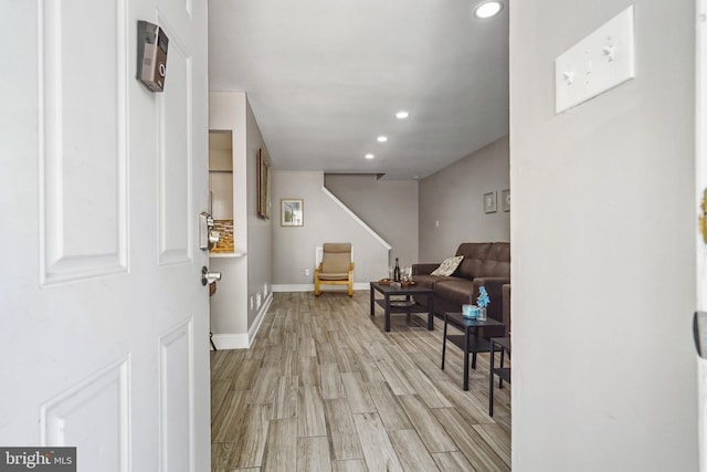 205 Highland Blvd, New Castle, DE 19720 - entrance foyer with light wood-style flooring, recessed lighting, and baseboards