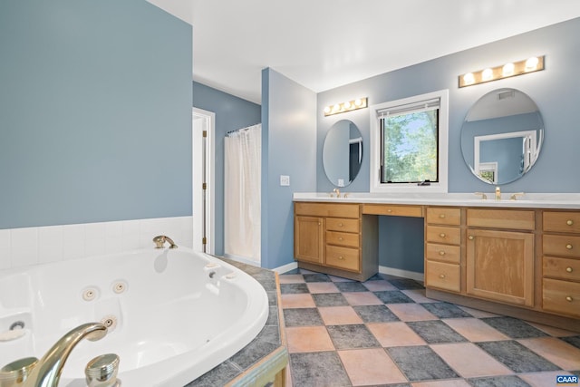 3720 Glenaire Dr, Charlottesville, VA 22901 - full bath featuring double vanity and a jetted tub