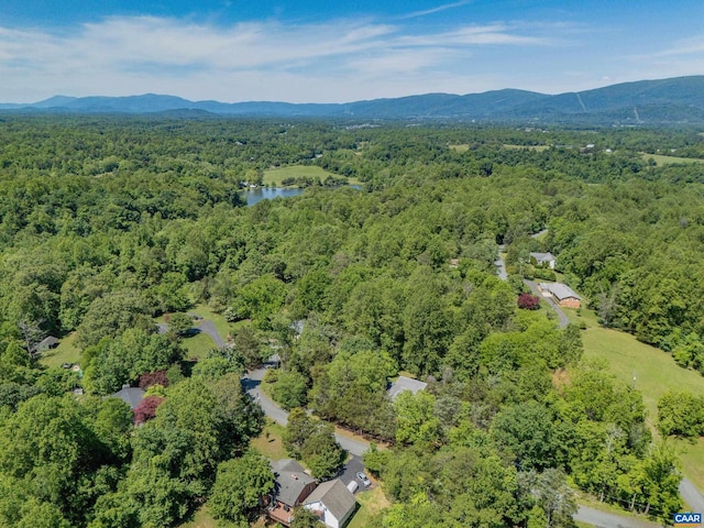 3720 Glenaire Dr, Charlottesville, VA 22901 - aerial view of property's location with a heavily wooded area and a water and mountain view