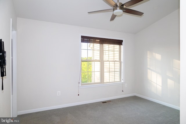 42624 Lisburn Chase Ter, Chantilly, VA 20152 - spare room with carpet, a ceiling fan, vaulted ceiling, and baseboards