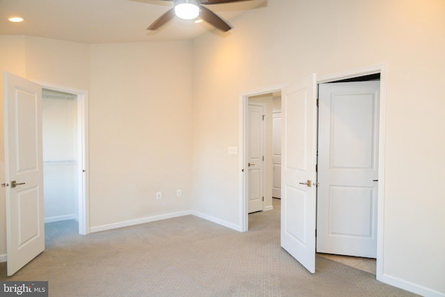 42624 Lisburn Chase Ter, Chantilly, VA 20152 - unfurnished bedroom with light carpet, baseboards, recessed lighting, ceiling fan, and a closet