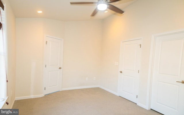 42624 Lisburn Chase Ter, Chantilly, VA 20152 - unfurnished bedroom with light colored carpet, recessed lighting, baseboards, and ceiling fan