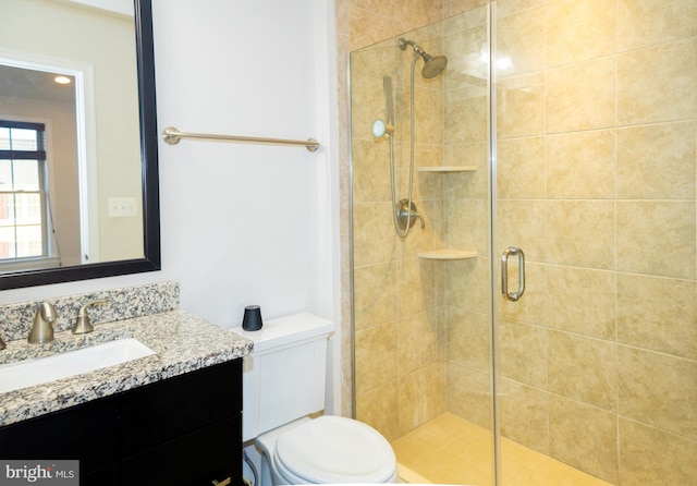 42624 Lisburn Chase Ter, Chantilly, VA 20152 - bathroom featuring vanity, a stall shower, and toilet