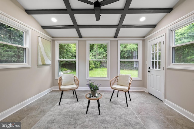 9813 Singleton Dr, Bethesda, MD 20817 - sunroom featuring plenty of natural light, beam ceiling, and coffered ceiling
