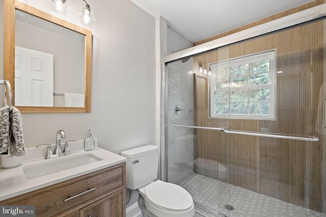 9813 Singleton Dr, Bethesda, MD 20817 - full bath featuring toilet, vanity, and a shower stall