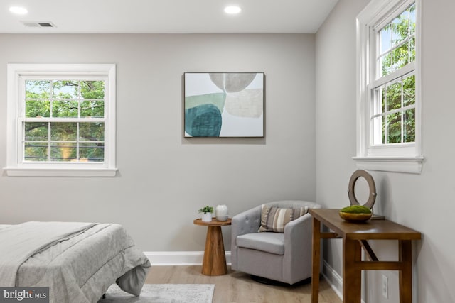 9813 Singleton Dr, Bethesda, MD 20817 - bedroom with light wood-style flooring, baseboards, and recessed lighting