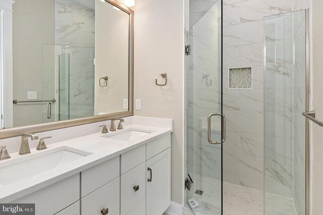 114 Jersey St, Dewey Beach, DE 19971 - bathroom with a marble finish shower and double vanity