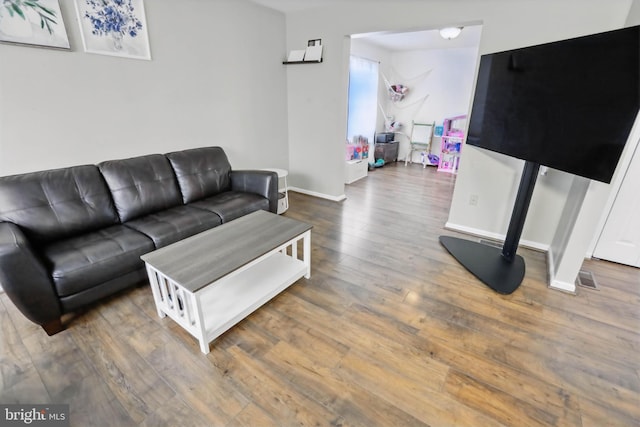 134 Cobblestone Dr, Gilbertsville, PA 19525 - living room featuring wood-type flooring and baseboards