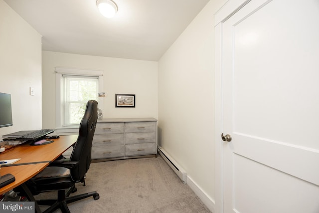 951 Little Conestoga Rd, Glenmoore, PA 19343 - office with a baseboard heating unit and light carpet
