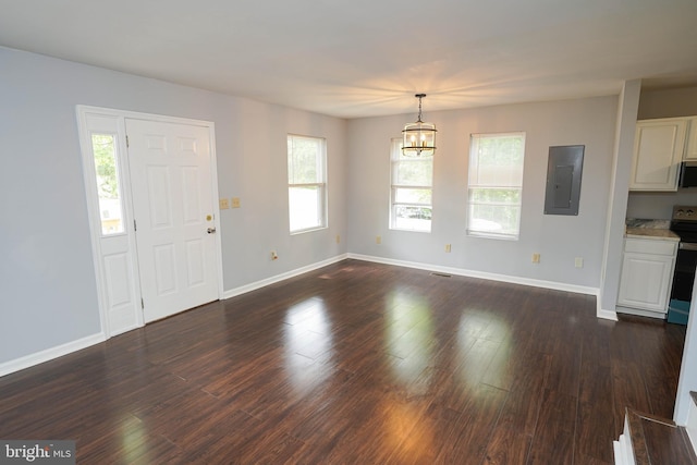 11699 Norris Twilley Rd, Sharptown, MD 21861 - foyer entrance with electric panel, baseboards, and dark wood-type flooring