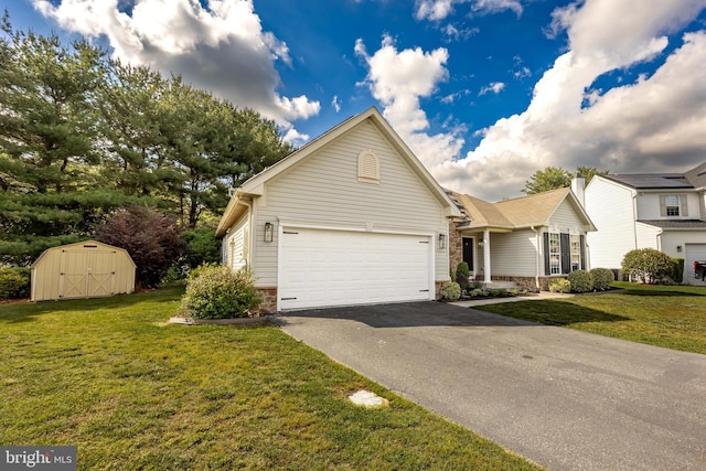 9177 Drawbridge Dr, Delmar, MD 21875 - view of front of property with asphalt driveway, a front yard, and an attached garage
