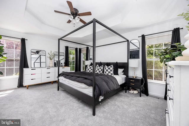 9177 Drawbridge Dr, Delmar, MD 21875 - carpeted bedroom featuring multiple windows, baseboards, and ceiling fan