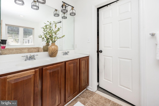 9177 Drawbridge Dr, Delmar, MD 21875 - bathroom featuring double vanity and tile patterned floors